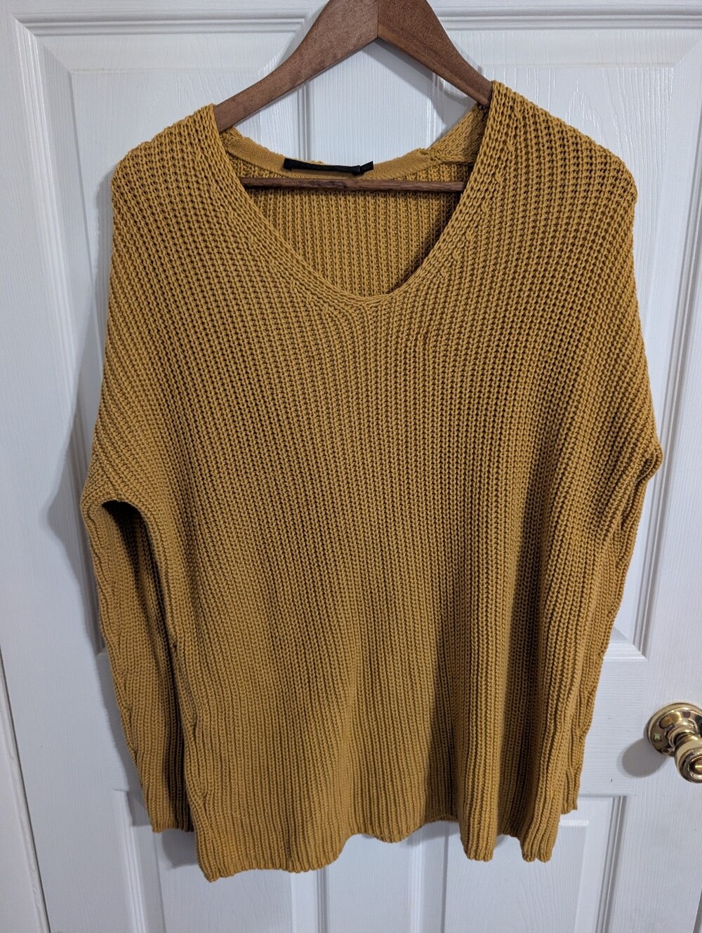 Jenni Kayne Womens Sweater Yellow Organic Cotton Long Sleeve Size Small *flaws*